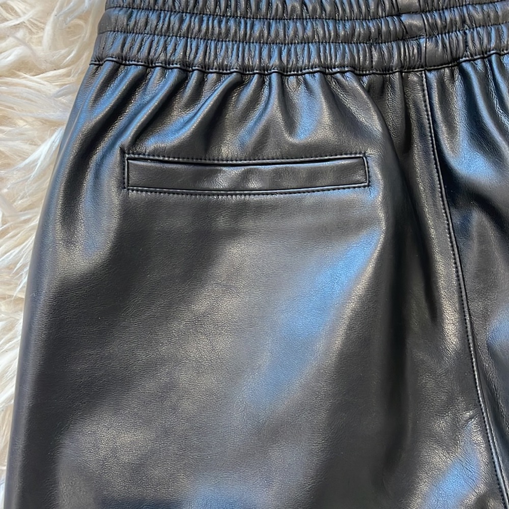 Faux Leather Drawstring Pants - image 4